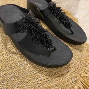 FitFlops Rumba Tassel Sandal Black Women’s 8